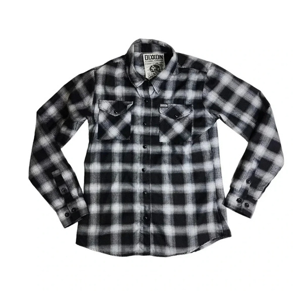 Dixxon Flannel Women's Shirt Size Medium Black Form Function Flannel Pearl Snap - Picture 1 of 5